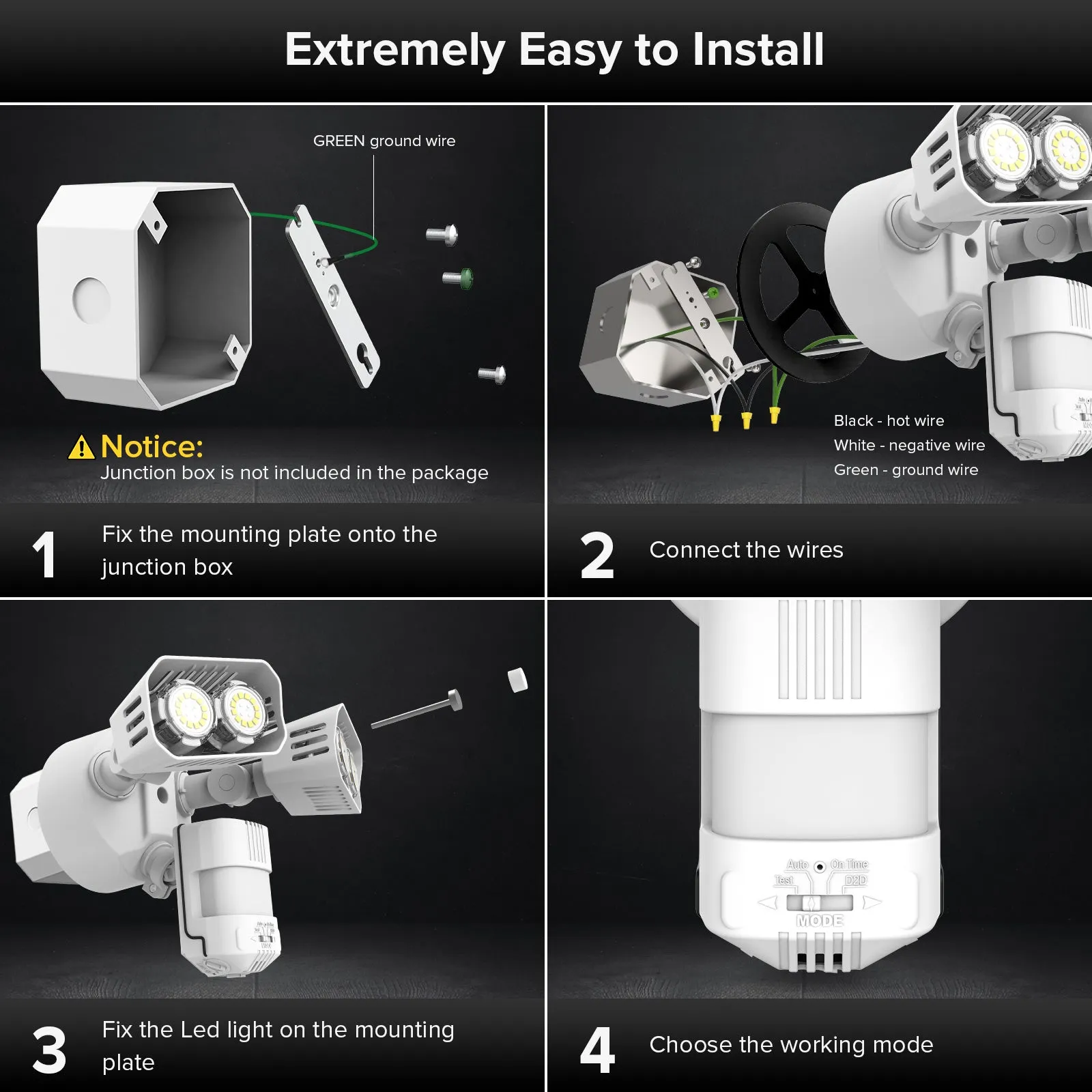 Upgraded 28W LED Security Light (Dusk to Dawn & Motion Sensor)(US ONLY)