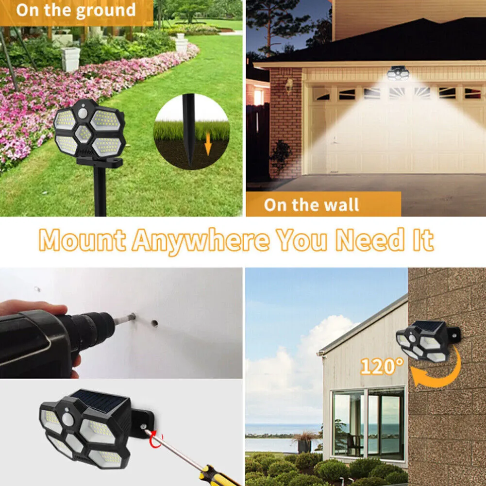 US 1-2 Pcs Solar Panel Spot Light Outdoor Waterproof Garden Landscape Spotlights