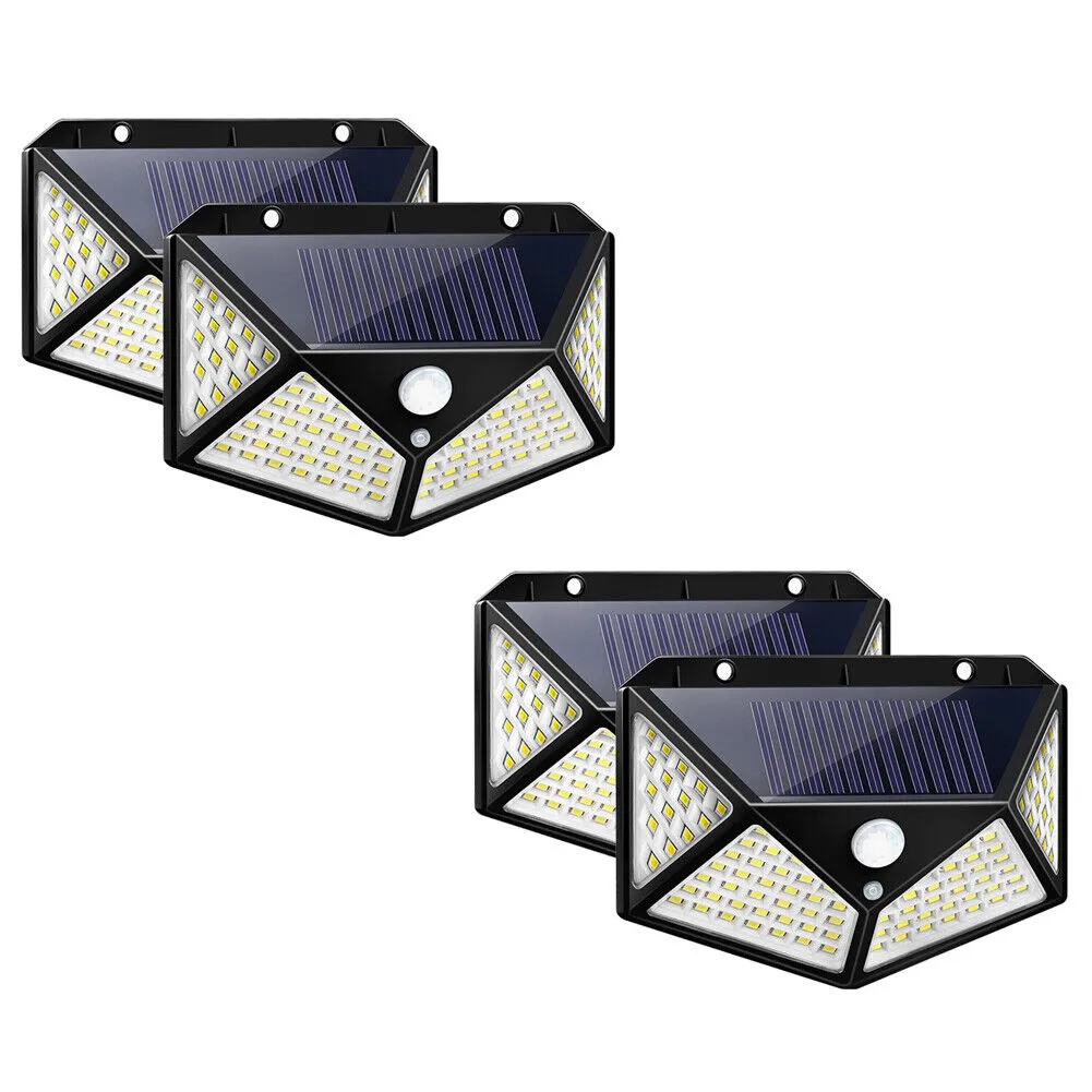 US 2-4 Pc Outdoor Solar Security Lights Motion Sensor Lights Wireless Waterproof