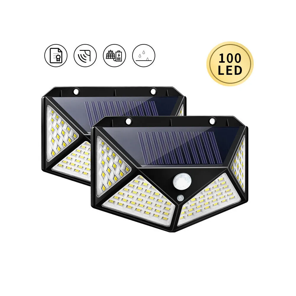 US 2-4 Pc Outdoor Solar Security Lights Motion Sensor Lights Wireless Waterproof