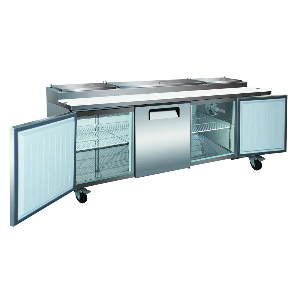 Valpro VPP94-HC, Three Door 94" Pizza Prep Table Refrigerator