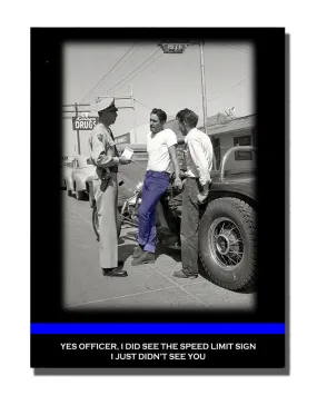 Vintage Police Patrol Officer Giving A Ticket Stand Off Wall Decor