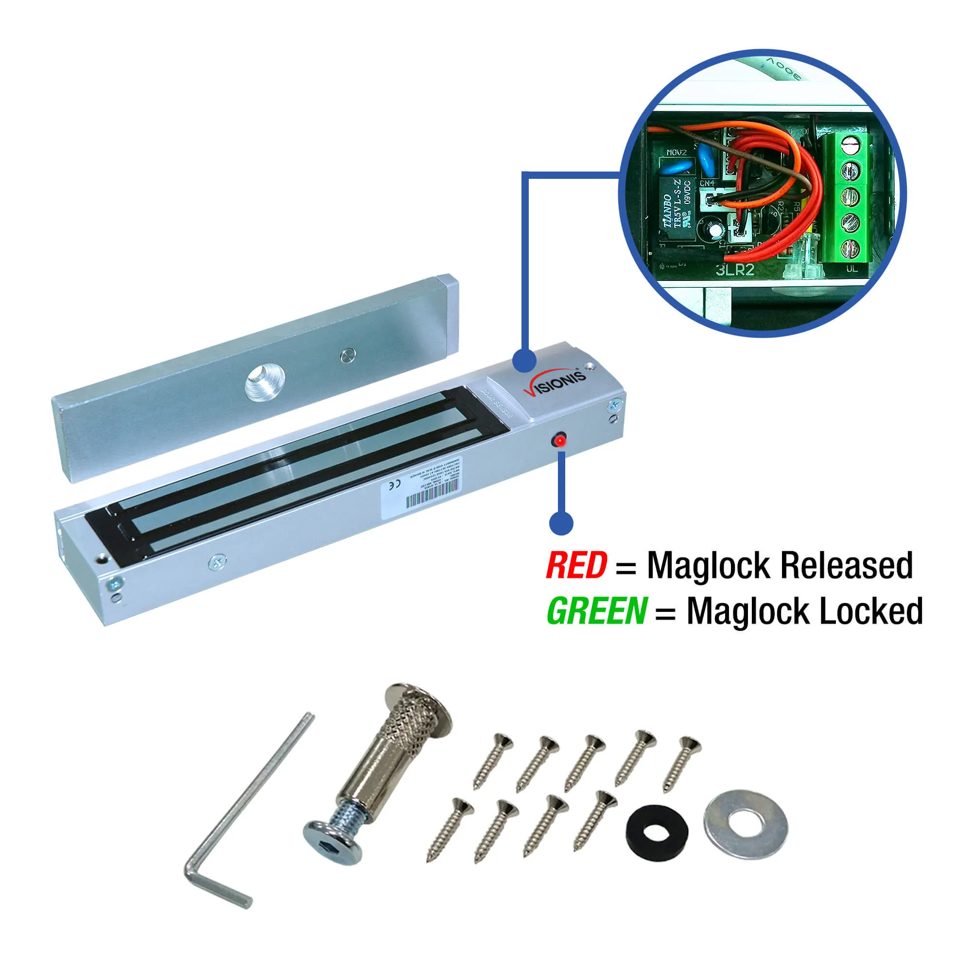 Visionis FPC-6551 Four Doors Access Control TCP / IP Wiegand For Out Swing Door Electric 600lbs Mag Lock Controller Box   Indoor/Outdoor Card Reader   Software Included   20,000 Users Kit