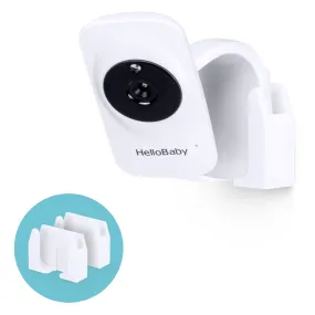 Wall Mount For HB50, (2 Pack), Adhesive Holder for Hello Baby Monitor Camera Installs in Minutes, No Mess Hanger Bracket