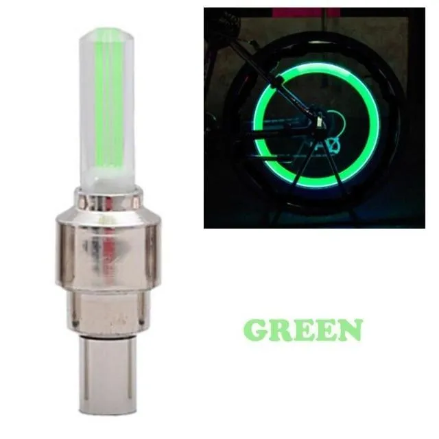 Waterproof LED Wheel Lights - Bicycle Wheel Lights Bike Wheel Light Cap Led Tire Valve Cap With Battery Mountain Road