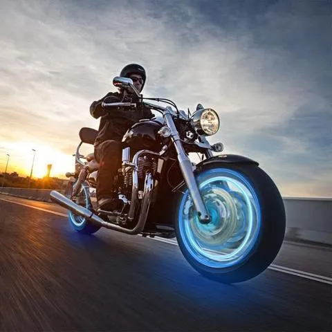 Waterproof LED Wheel Lights - Bicycle Wheel Lights Bike Wheel Light Cap Led Tire Valve Cap With Battery Mountain Road