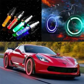 Waterproof LED Wheel Lights - Bicycle Wheel Lights Bike Wheel Light Cap Led Tire Valve Cap With Battery Mountain Road
