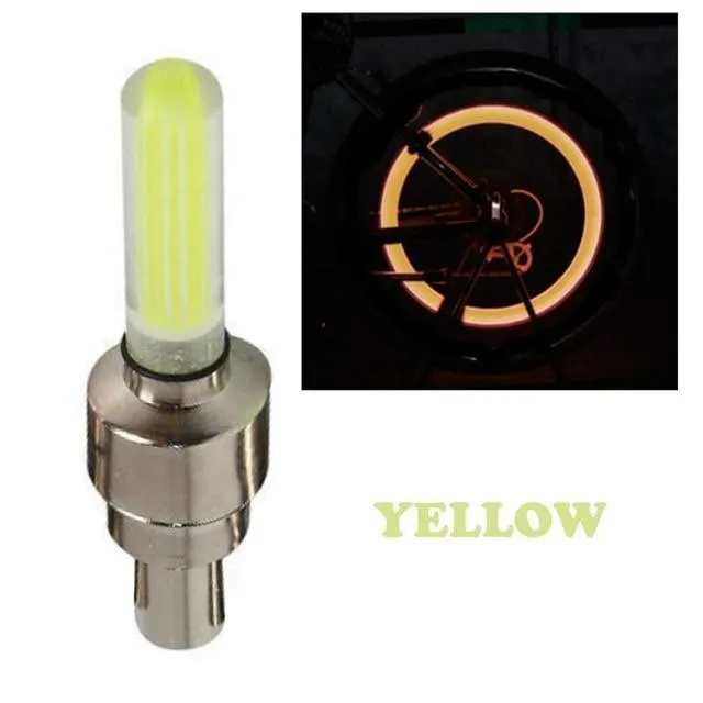 Waterproof LED Wheel Lights - Bicycle Wheel Lights Bike Wheel Light Cap Led Tire Valve Cap With Battery Mountain Road