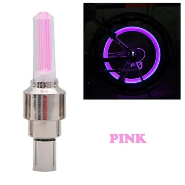Waterproof LED Wheel Lights - Bicycle Wheel Lights Bike Wheel Light Cap Led Tire Valve Cap With Battery Mountain Road