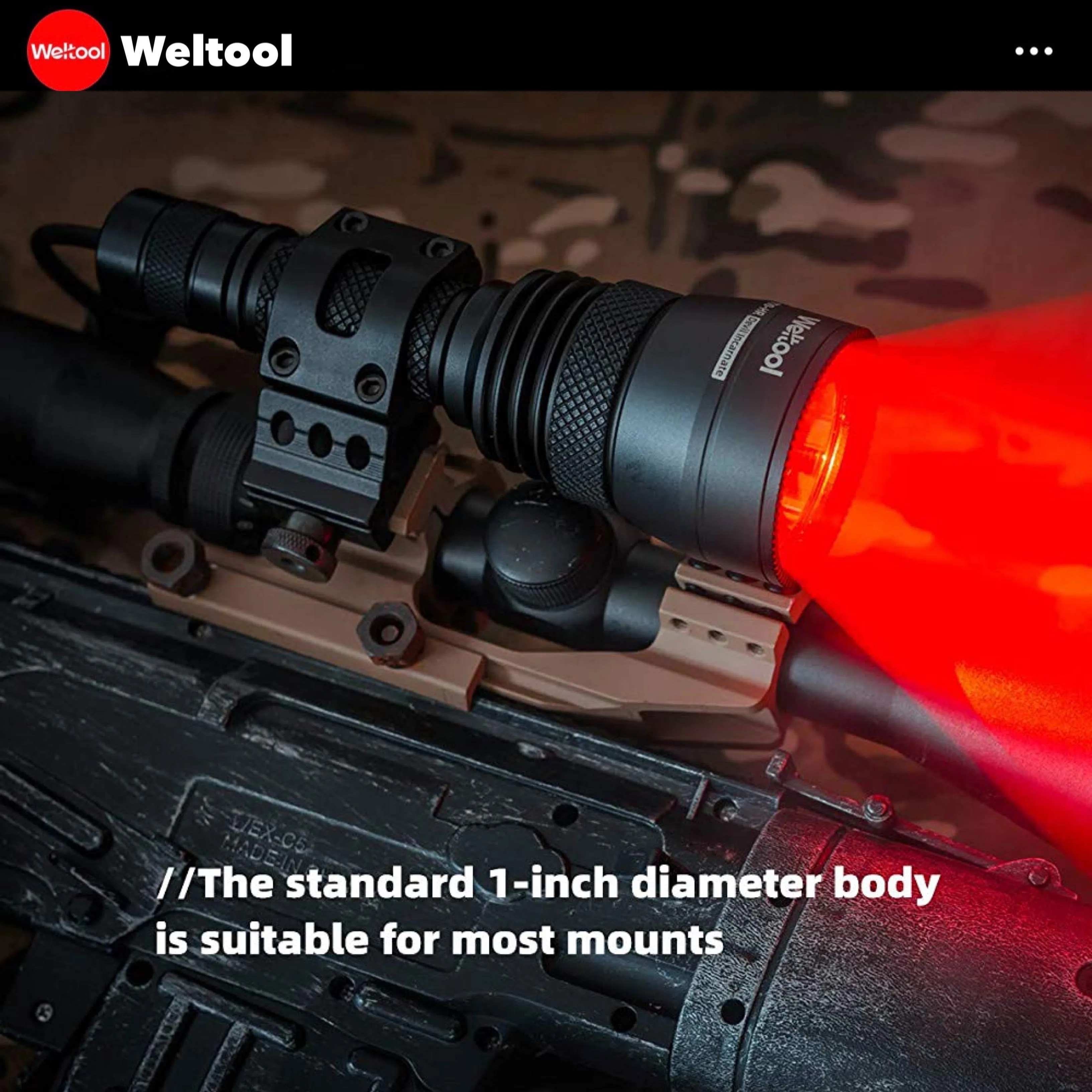 Weltool T10-HR Red Light 342 Lumens  450M Searchlight