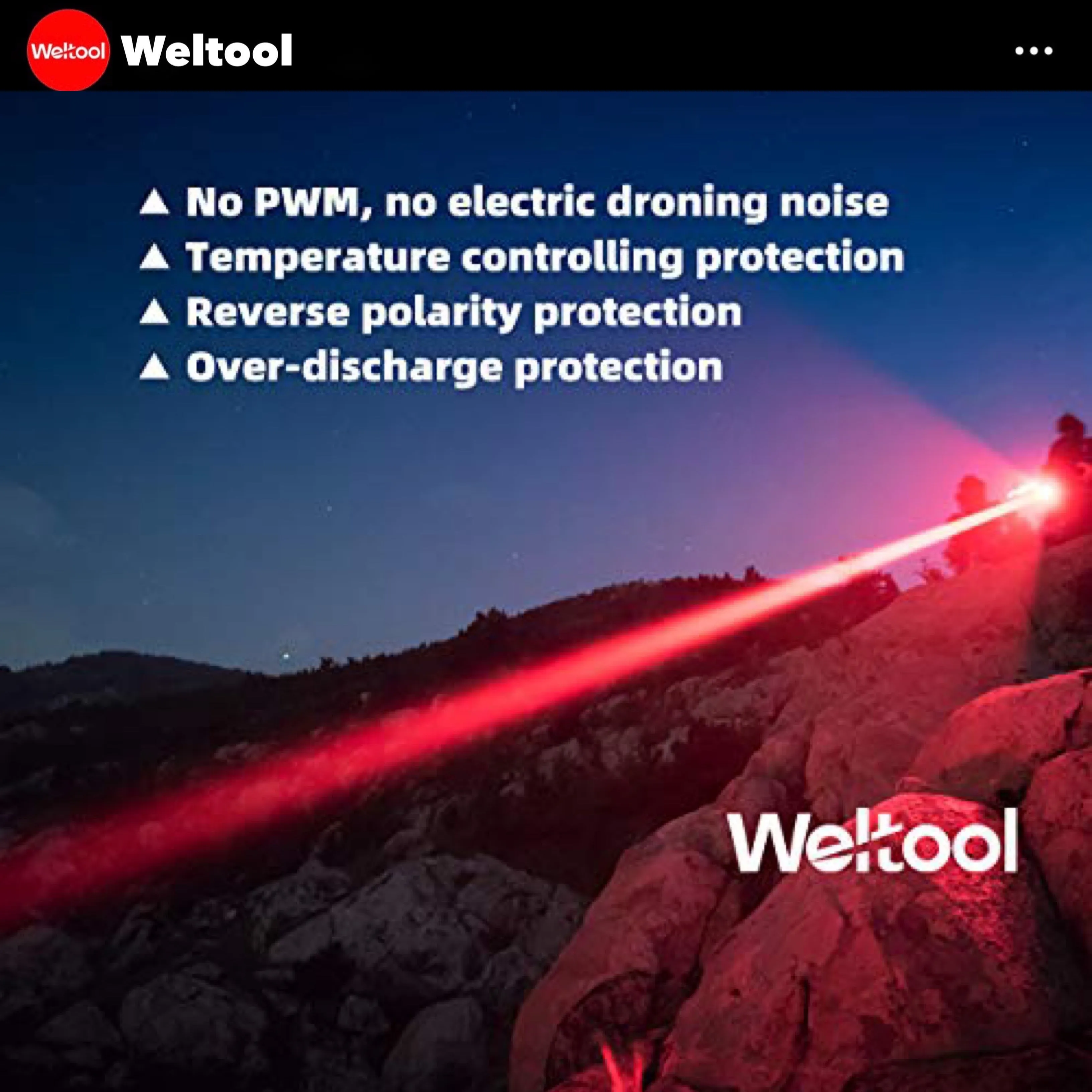 Weltool T10-HR Red Light 342 Lumens  450M Searchlight