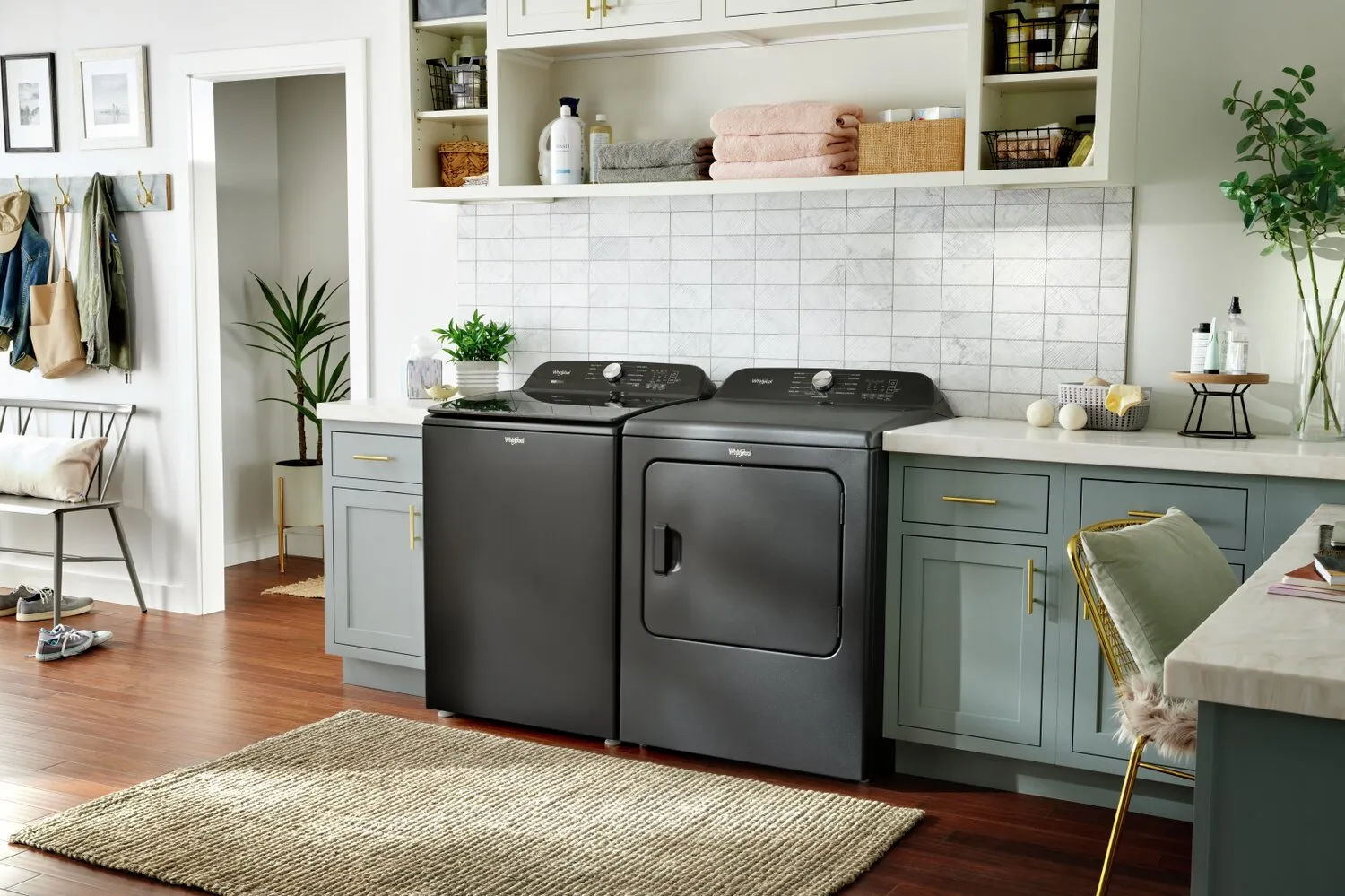 Whirlpool 6.1 Cu. Ft. Top-Load Washer with Removable Agitator and 7 Cu. Ft. Electric Dryer - WTW6157B/YWED615B