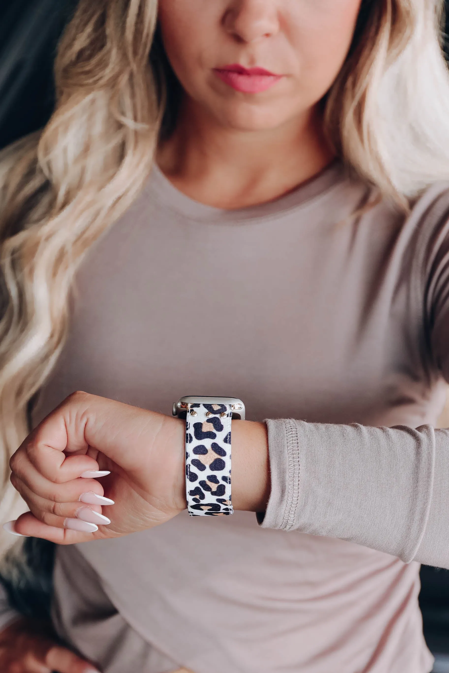 White Leopard Smart Watch Band by Erimish