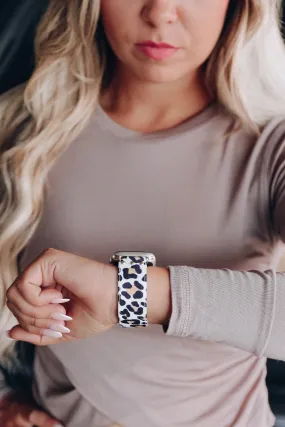 White Leopard Smart Watch Band by Erimish