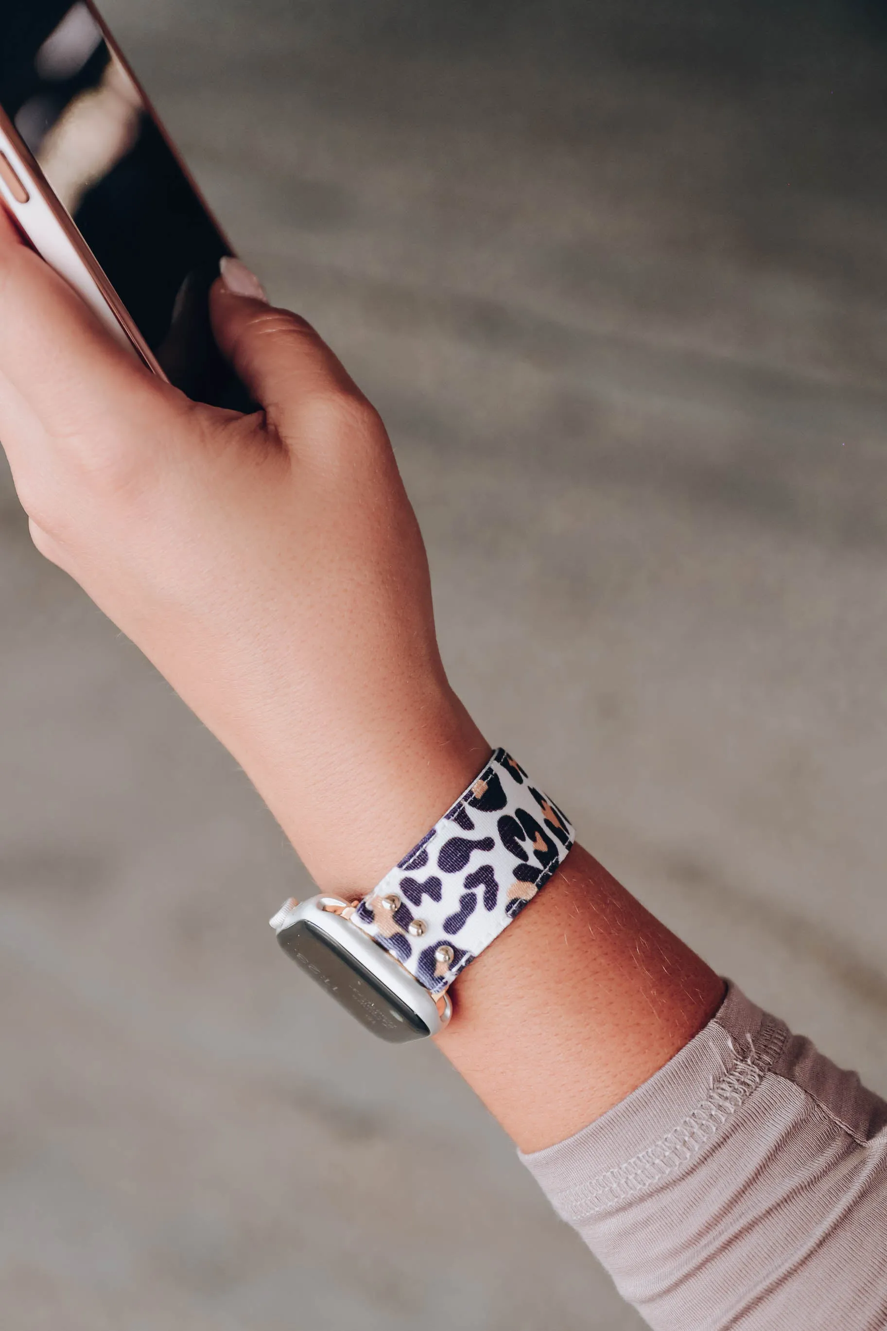 White Leopard Smart Watch Band by Erimish
