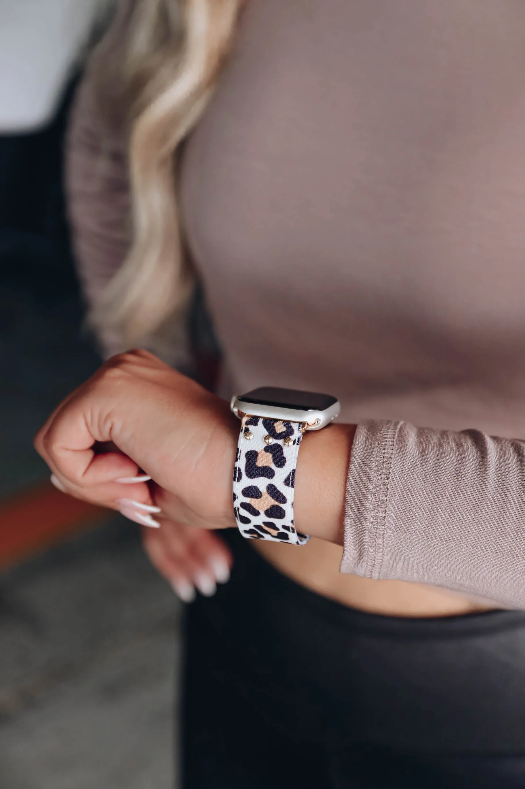 White Leopard Smart Watch Band by Erimish