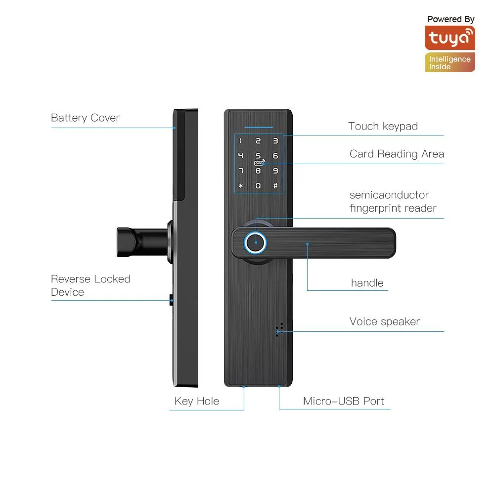 WiFi Security Intelligent  Multiple Unlocking Fingerprint  Smart Lock