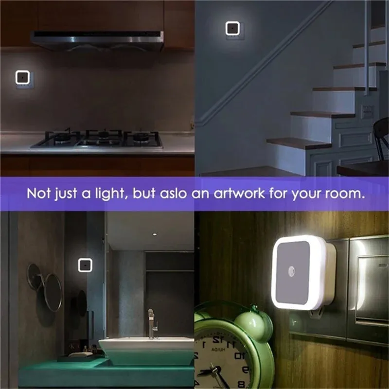 Wireless LED Night Light Mini Light Sensor Control 110V 220V EU US Plug Nightlight Lamp for Children Kids Living Lights