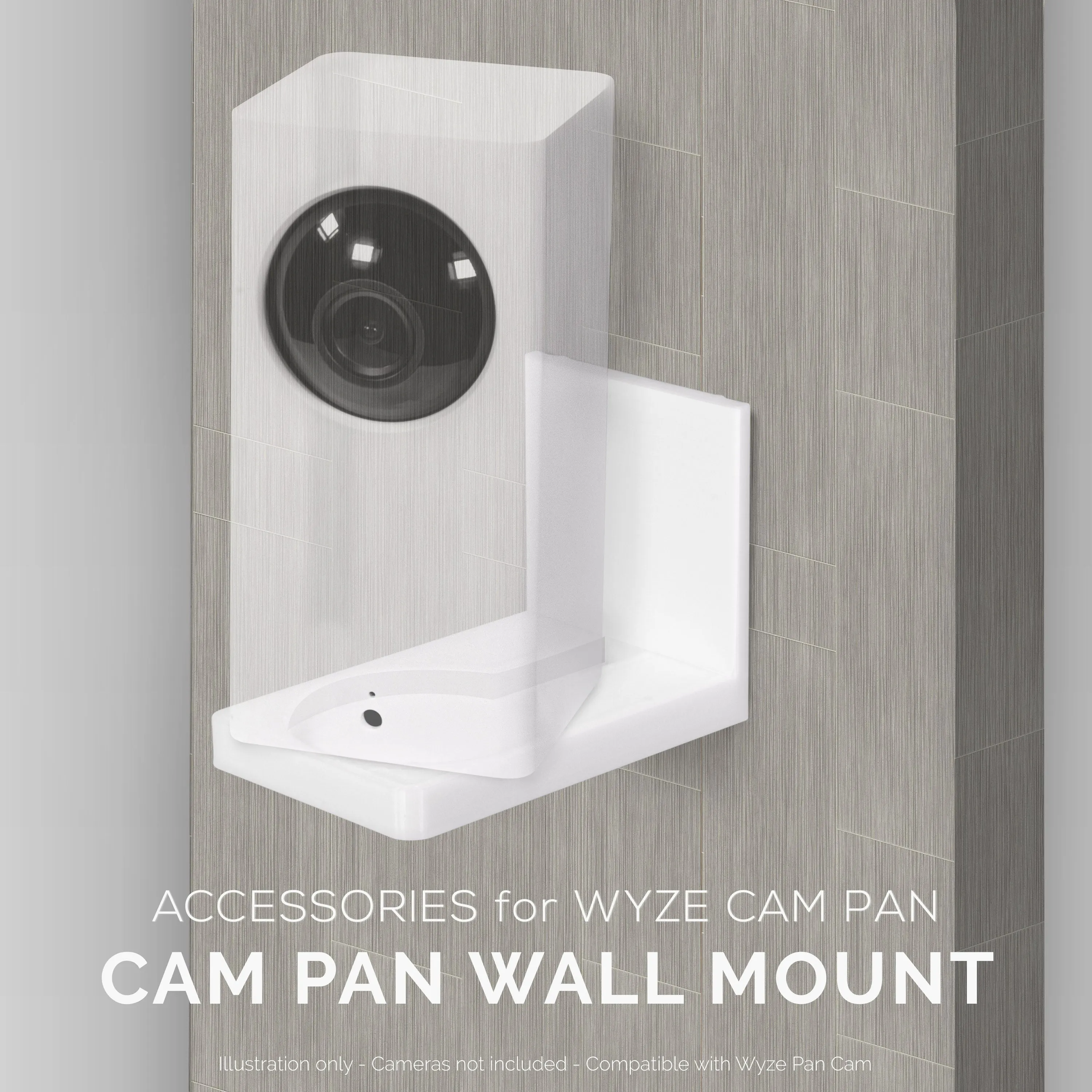 Easy-to-Install Adhesive Wall Mount for Wyze Cam Pan - Compatible with V1 & V2, Mess-Free Installation