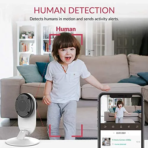 YI 4pc Security Home Camera, 1080p WiFi Smart Indoor Nanny IP Cam with Night Vision, 2-Way Audio, Motion Detection, Phone App, Pet Cat Dog Cam - Works with Alexa and Google