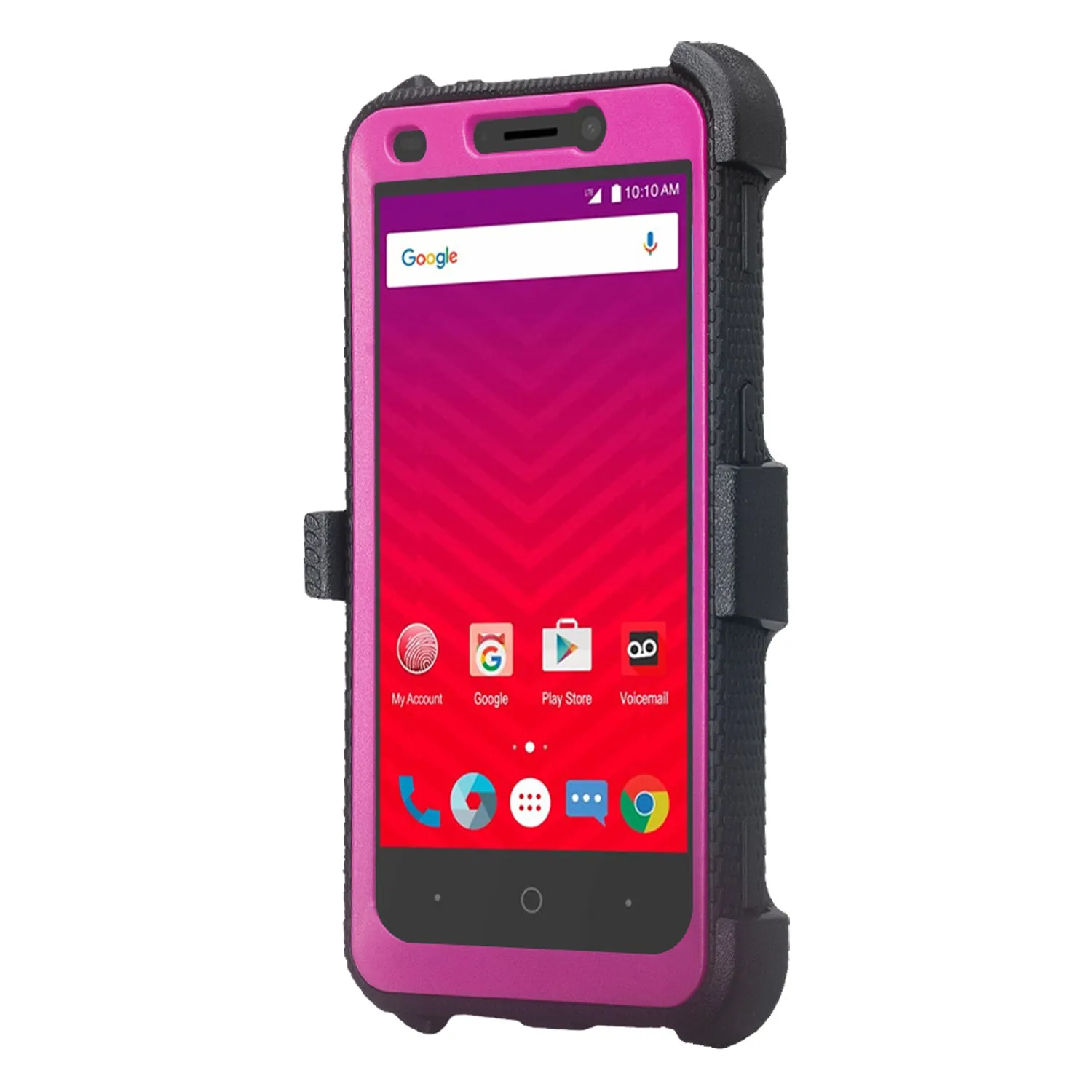 ZTE Prestige Case, Sonata 3, ZTE Avid Plus, ZTE Avid Trio, ZFive 2, Midnight Pro, Maven 2, Cheers, Rugged [Built-in Screen Protector] Heavy Duty Holster Shell Combo Case Cover - Purple